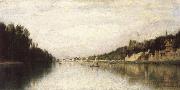 Stanislas Lepine Banks of the Seine oil painting